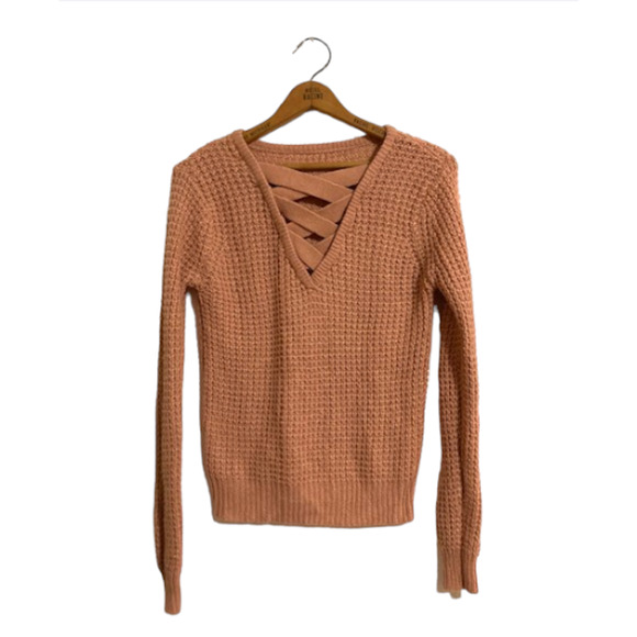 Cinnamon Sweater with Criss Cross Back - Ambiance Apparel - Size S - Picture 2 of 5